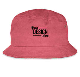 Mega Cap Pigment Dyed Twill Washed Bucket Hat - Color: Red