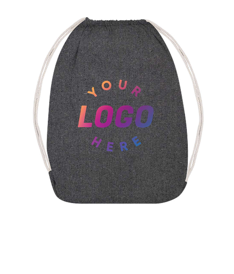 Lightweight Recycled Drawstring Bag in Steel Grey