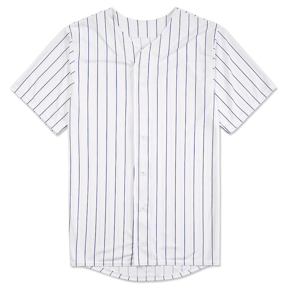 Augusta Pinstripe Full Button Baseball Jersey