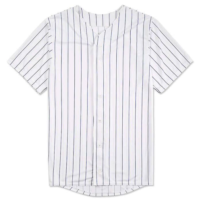 Augusta Pinstripe Full Button Baseball Jersey