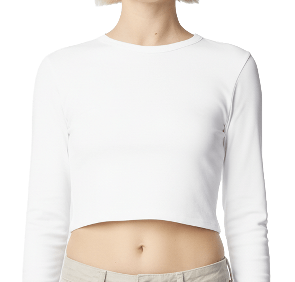 American Apparel Women's Baby Rib Heavyweight Long Sleeve Cropped T-shirt-default