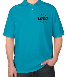 Jerzees Spotshield 50/50 Jersey Polo - Screen Printed - Color: California Blue