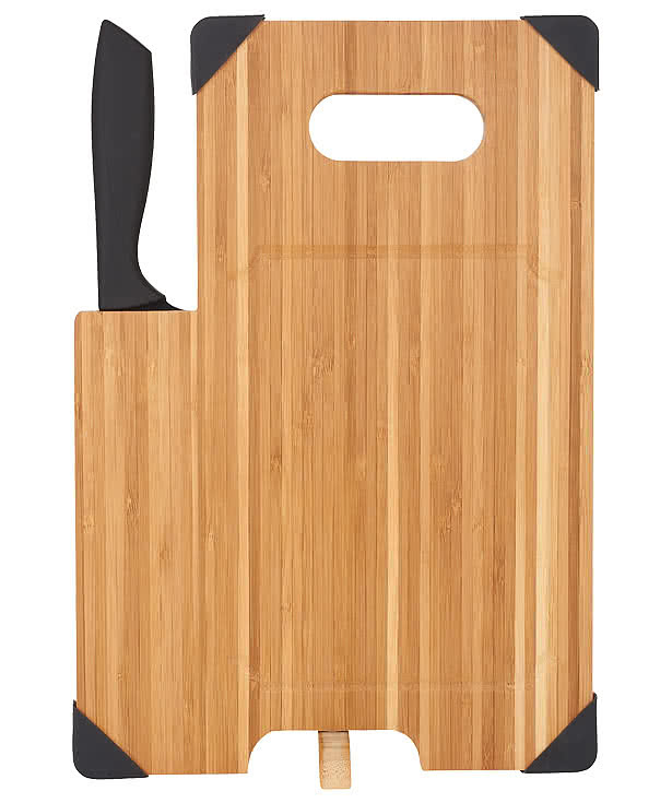 Laser Engraved Bamboo Cutting Board with Knife