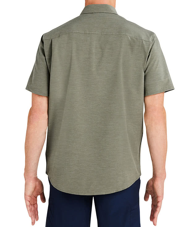 HUK Kona Solid UPF 30 Short Sleeve Work Shirt - Embroidered
