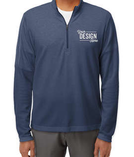 Adidas 3-Stripes Recycled Quarter Zip Sweatshirt - Color: Collegiate Navy Melange