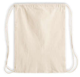 Lightweight 100% Cotton Drawstring Bag - Color: Natural