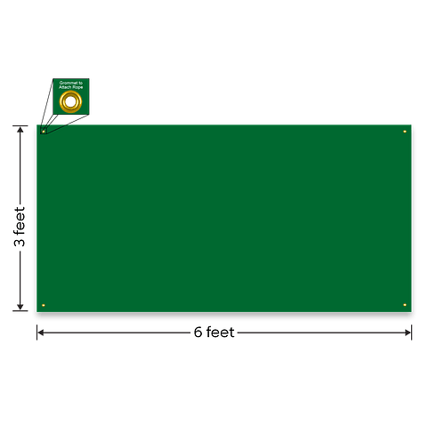 Full Color 6' x 3' Vinyl Banner - Color: Kelly Green