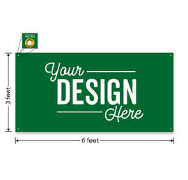 Full Color 6' x 3' Vinyl Banner - Color: Kelly Green