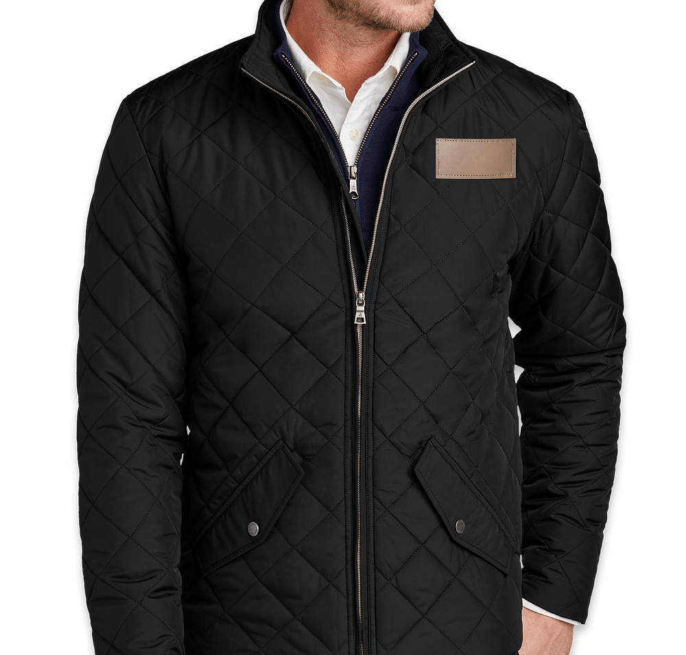 Brooks Brothers Quilted Soft Shell Jacket - Faux Leather Patch-default