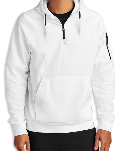 Nike Therma-Fit Hooded Quarter Zip Sweatshirt in White
