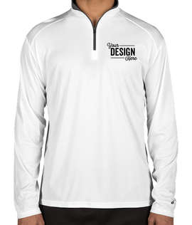 Badger Contrast Quarter Zip Performance Shirt - Color: White / Graphite