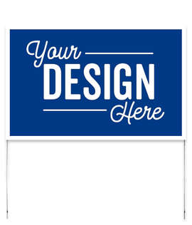 Full Color 22" x 14" Poster Yard Sign with Metal Frame - Color: Royal Blue