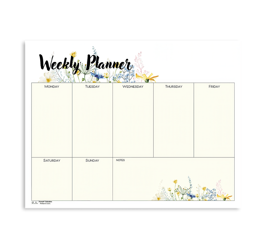 Small Weekly Floral Desk Pad Calendar-default