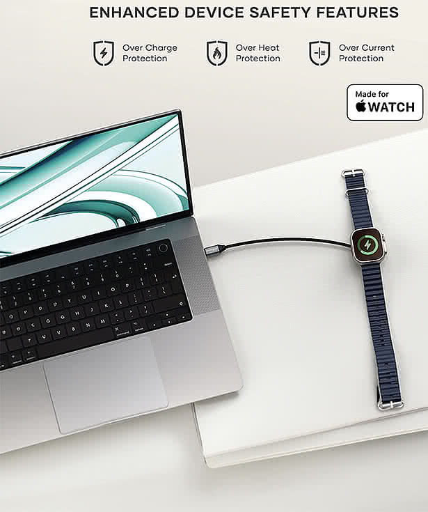Satechi USB-C Magnetic Fast-Charging Cable For Apple Watch