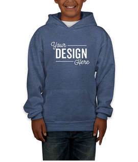 Hanes Youth EcoSmart 50/50 Pullover Hoodie - Color: Heather Navy