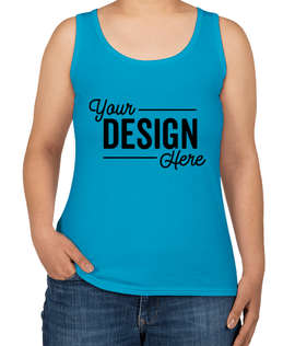 Canada - Anvil Women's Jersey Tank - Color: Caribbean Blue