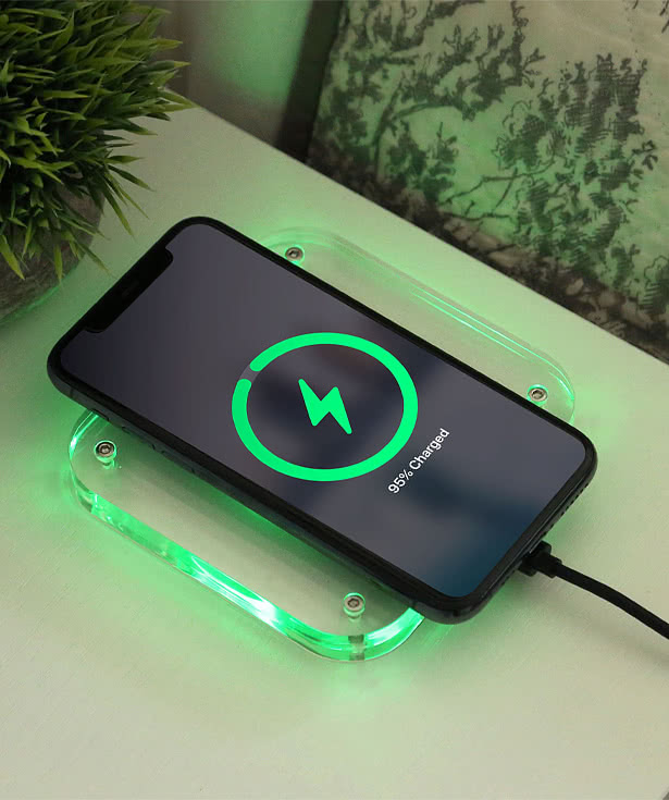 Laser Engraved LoFi Light Up Acrylic 15W Wireless Charging Pad