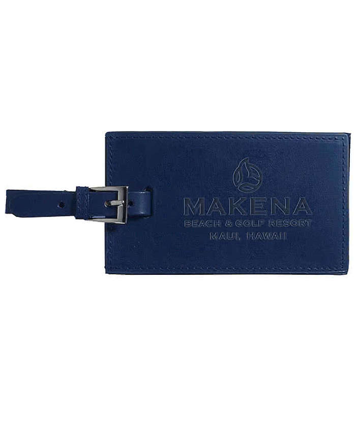 Debossed Whitney Leather Luggage Tag
