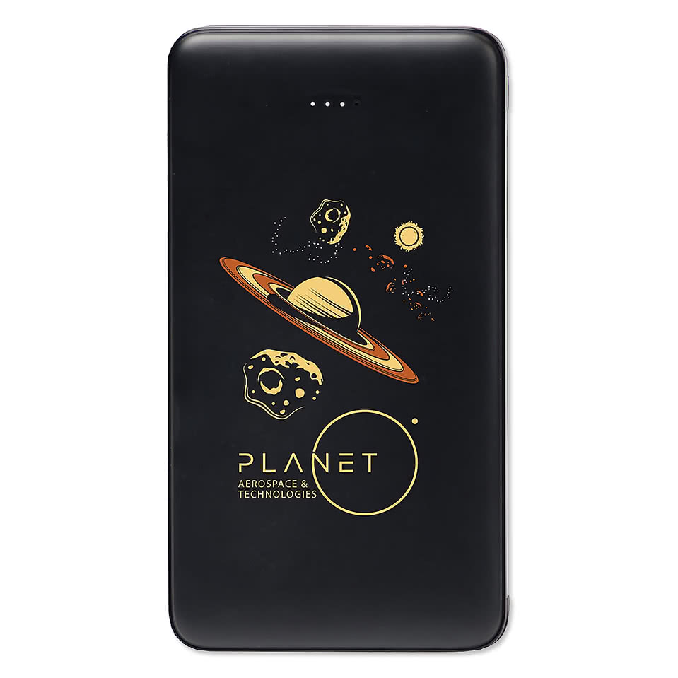 10,000 mAh Portable Power Bank with Integrated Cables