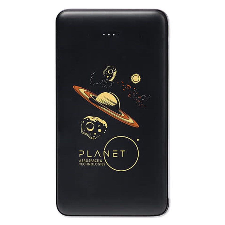 10,000 mAh Portable Power Bank with Integrated Cables in Black