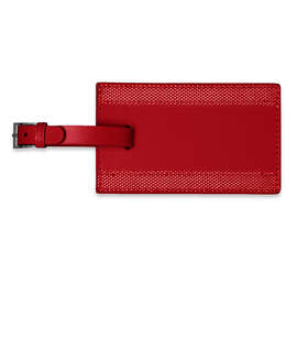 Debossed Majestic Leather Luggage Tag - Color: Red