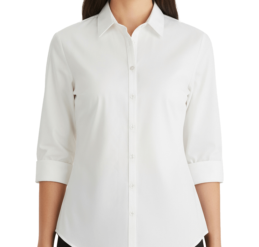 Edwards Women's Essential Wrinkle-Free Quarter Sleeve Dress Shirt-default