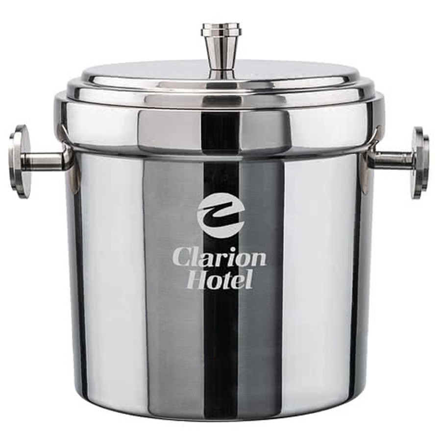 Laser Engraved Milano Insulated Ice Bucket in Steel