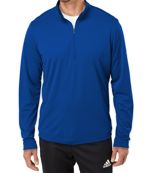 Adidas Recycled Lightweight Quarter Zip Sweatshirt - Embroidered in Collegiate Royal