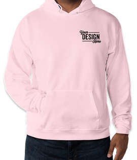 Embroidered Hanes EcoSmart 50/50 Pullover Hoodie - Color: Pale Pink