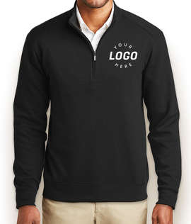 Port Authority Interlock Quarter Zip Pullover - Color: Deep Black / Charcoal Heather