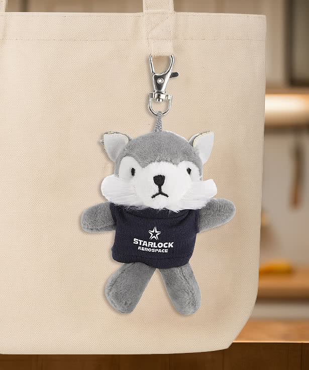 Full Color Wild Bunch 4" Wolf Plush Animal Keychain