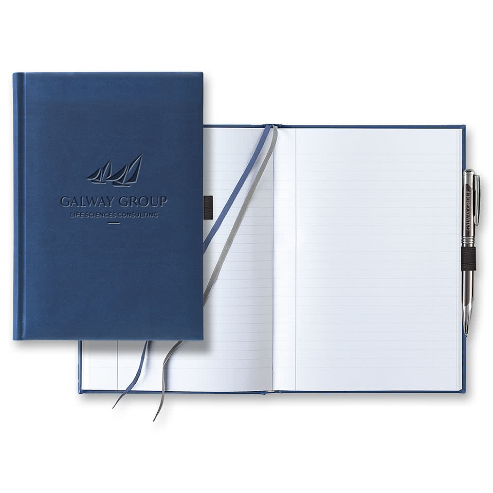 Castelli Debossed Tucson Grande Lined Hard Cover Notebook with Pen & Loop