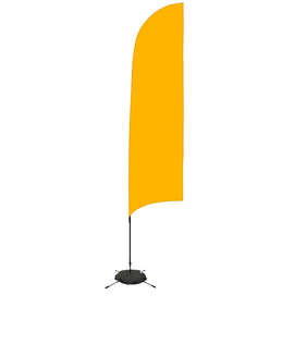 Full Color 13’ Streamline Razor Flag with Cross Base - Color: Athletic Gold
