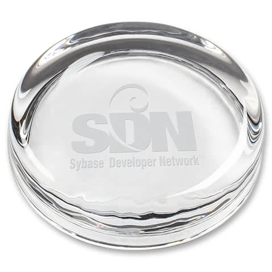 Francine Round 3.5" Paperweight in Clear
