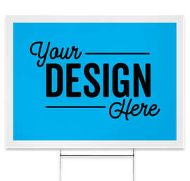 Full Color 24" x 18" Yard Sign with Metal Post - Color: Columbia Blue
