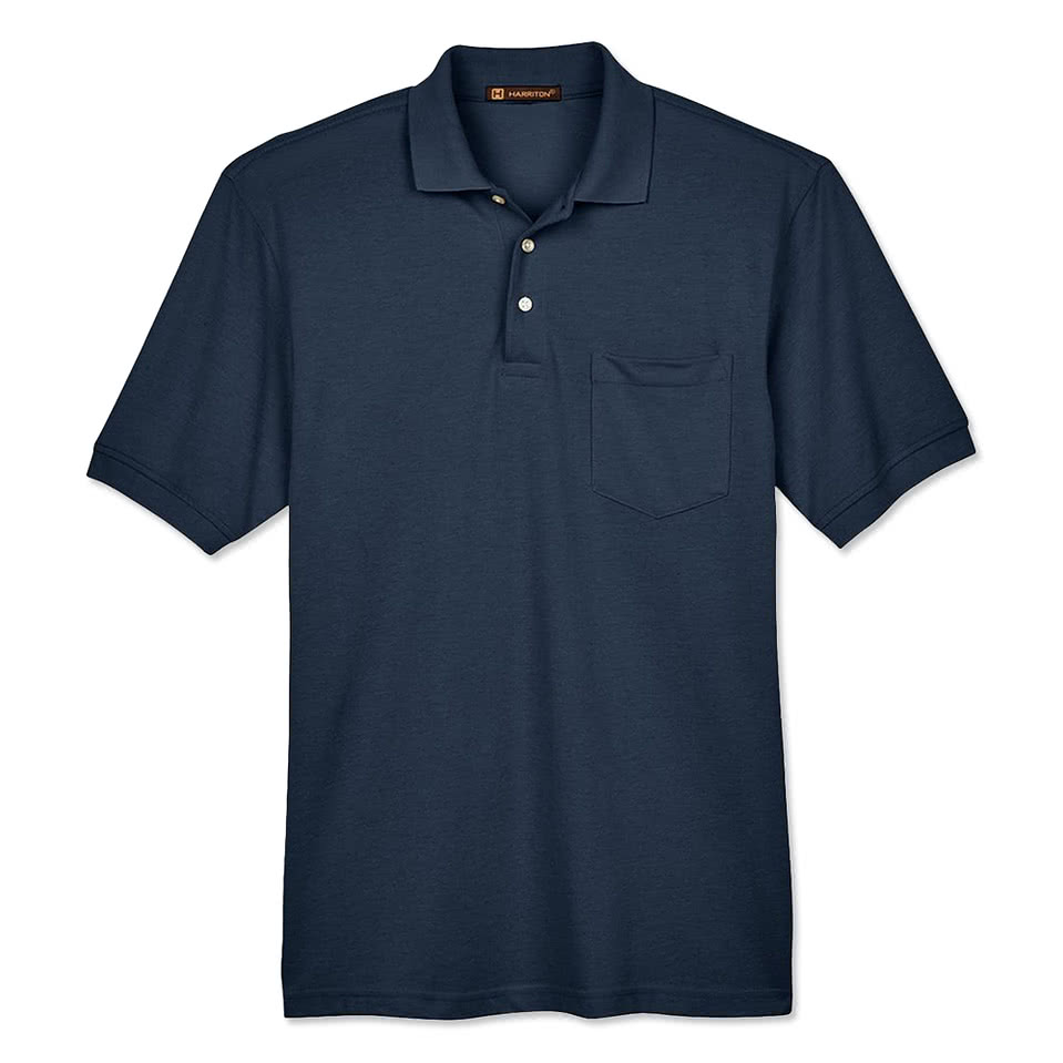 Harriton Easy Blend Pique Pocket Polo