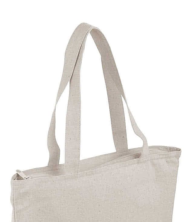 Full Color Maine Medium Cotton Canvas Zippered Tote Bag