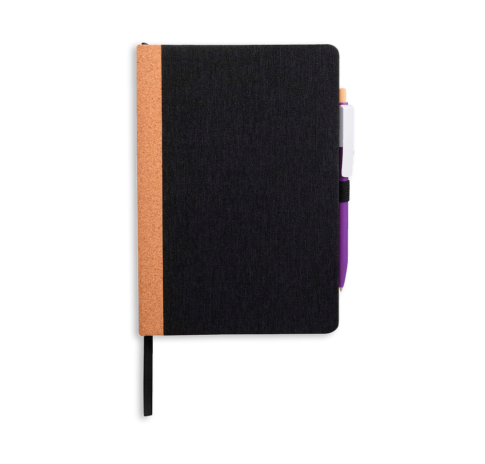 Full Color Recycled PET and Cork Hard Cover Notebook-default