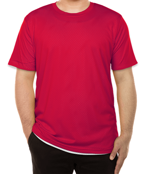 Augusta Short Sleeve Mesh Reversible Jersey in Scarlet / White