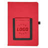 Debossed Leeman Roma Hard Cover Notebook with Phone Pocket