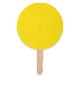 Full Color Circle Hand Fan - Color: Yellow