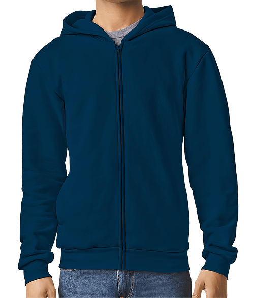 American Apparel ReFlex Fleece Zip Hoodie in Sea Blue