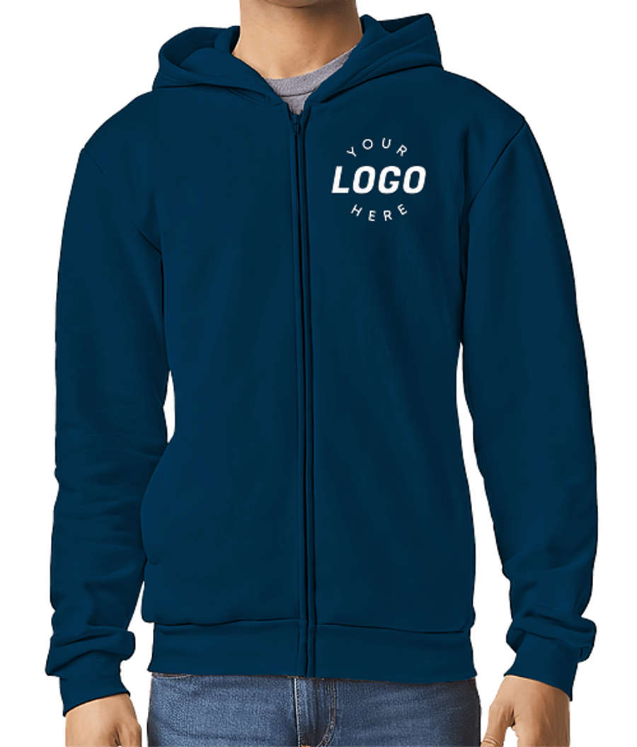 American Apparel ReFlex Fleece Zip Hoodie in Sea Blue