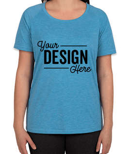 Sport-Tek Women's Tri-Blend Raglan Performance Shirt - Color: Pond Blue Heather