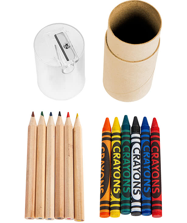 12-Piece Crayon and Colored Pencil Set