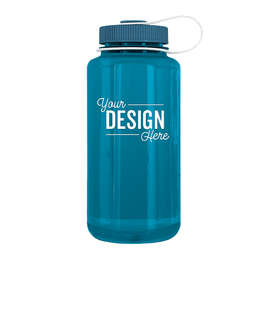 32 oz. Nalgene Tritan Wide Mouth Water Bottle - Color: Cadet / Blue Natural