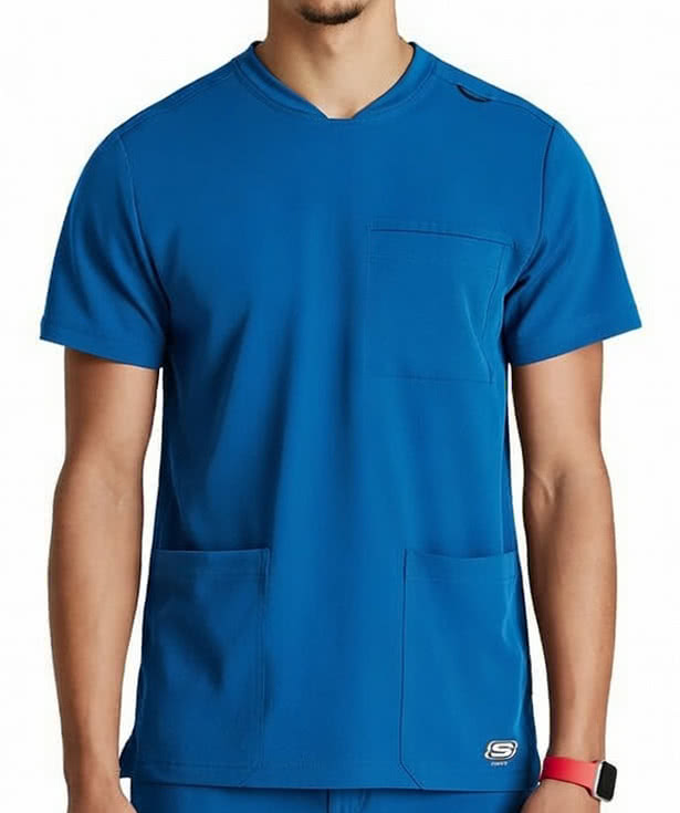 Skechers by Barco Thesis Recycled 3-Pocket Round Neck Scrub Top