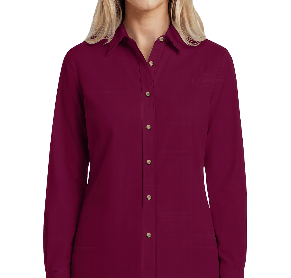 Blue Generation Women's Scotchgard Long Sleeve Dress Shirt - Embroidered-default