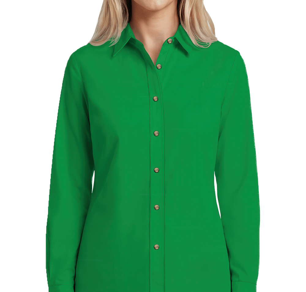 Blue Generation Women's Scotchgard Long Sleeve Dress Shirt - Embroidered-default