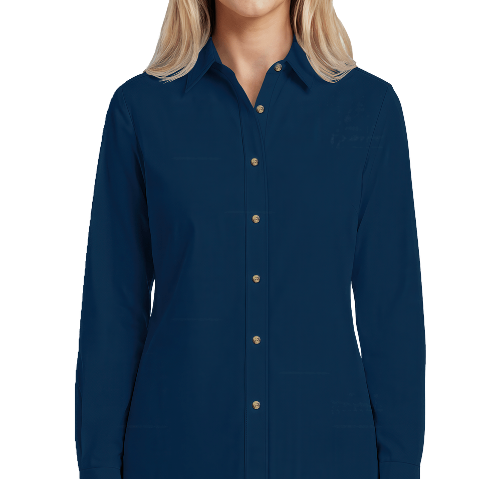 Blue Generation Women's Scotchgard Long Sleeve Dress Shirt - Embroidered-default